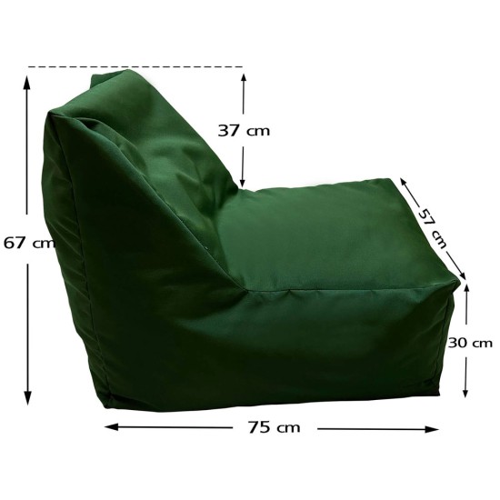 Πουφ Junior Πολυθρονάκι | Αδιάβροχo | 75x67x57x30 | Πράσινο Καραβόπανο