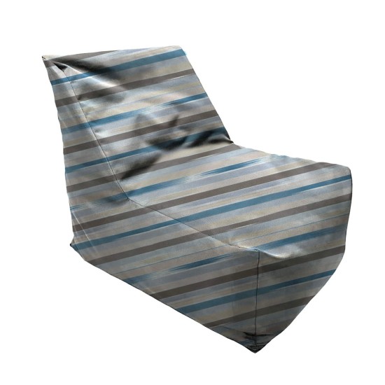 Πουφ Junior Πολυθρονάκι | Αδιάβροχo | 75x67x57x30 | Ριγέ Τυρκουαζ Μπεζ Καραβόπανο