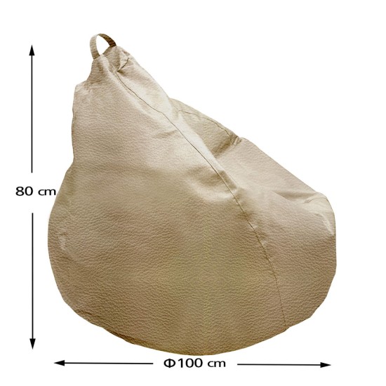 Πουφ Αχλάδι Πολυθρόνα | Αδιάβροχo | Φ100x80 | Ζαχαρί Δερματίνη