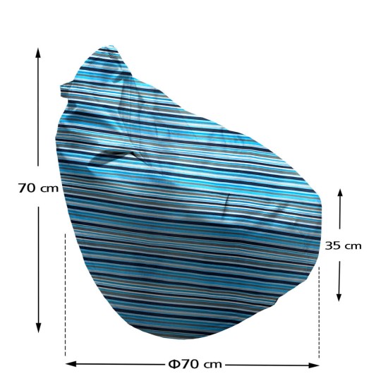 Πουφ Αχλάδι Μικρό | Αδιάβροχo | Φ70x70 | Γκρι Καραβόπανο
