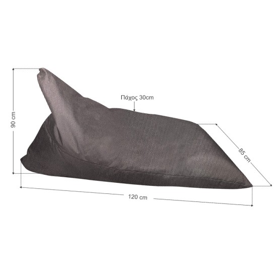 Ξαπλώστρα Πουφ με Μύτη | Αδιάβροχη | 135x90x90x25 | Γκρι Καραβόπανο