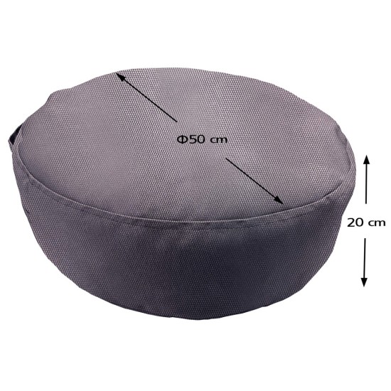 Πουφ Στρογγυλό | Αδιάβροχo | Φ50x20 | Γκρι Καραβόπανο