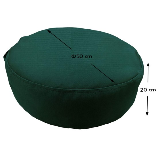 Πουφ Στρογγυλό | Αδιάβροχo | Φ50x20 | Πράσινο Καραβόπανο
