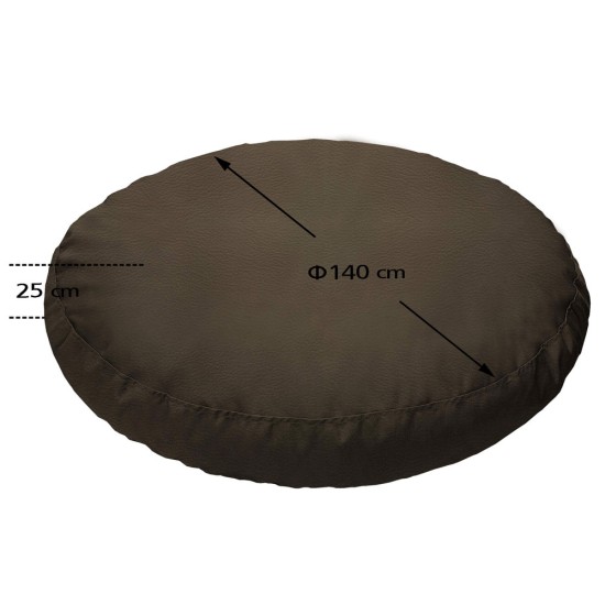 Πουφ Στρογγυλό | Αδιάβροχo | Φ140x25 | Καρυδί Δερματίνη