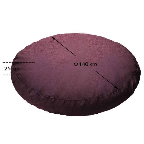 Πουφ Στρογγυλό | Αδιάβροχo | Φ140x25 | Καφέ Δερματίνη