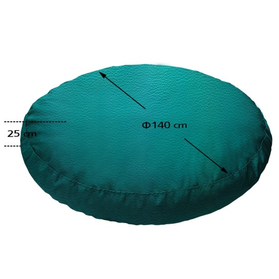 Πουφ Στρογγυλό | Αδιάβροχo | Φ140x25 | Πετρόλ Δερματίνη