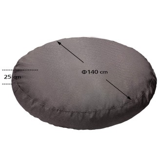 Πουφ Στρογγυλό | Αδιάβροχo | Φ140x25 | Γκρι Καραβόπανο