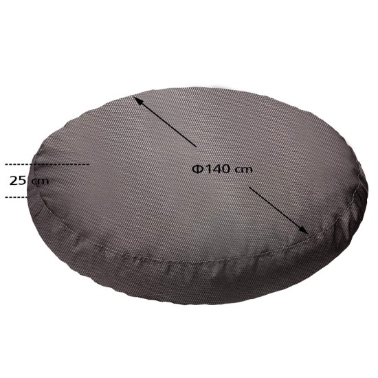 Πουφ Στρογγυλό | Αδιάβροχo | Φ140x25 | Γκρι Καραβόπανο
