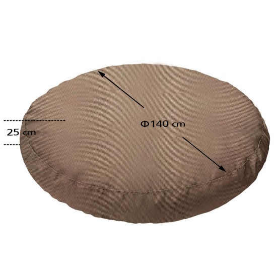 Πουφ Στρογγυλό | Αδιάβροχo | Φ140x25 | Μπεζ Καραβόπανο
