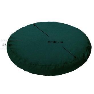 Πουφ Στρογγυλό | Αδιάβροχo | Φ140x25 | Πράσινο Καραβόπανο