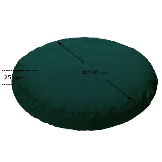 Πουφ Στρογγυλό | Αδιάβροχo | Φ140x25 | Πράσινο Καραβόπανο