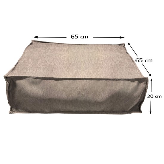 Πουφ Τετράγωνο| Αδιάβροχo | 65x65x20 | Ελεφαντί Δερματίνη