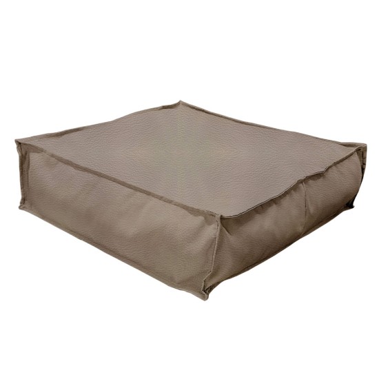 Πουφ Τετράγωνο| Αδιάβροχo | 65x65x20 | Ελεφαντί Δερματίνη