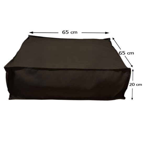 Πουφ Τετράγωνο| Αδιάβροχo | 65x65x20 | Καρυδί Δερματίνη