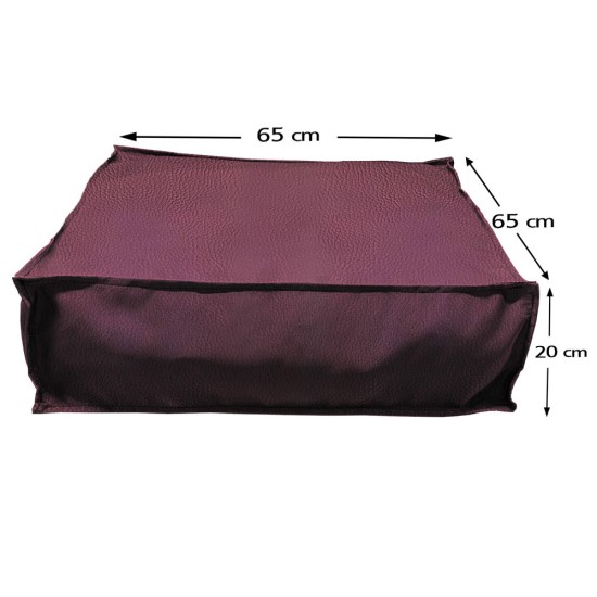 Πουφ Τετράγωνο| Αδιάβροχo | 65x65x20 | Καφέ Δερματίνη