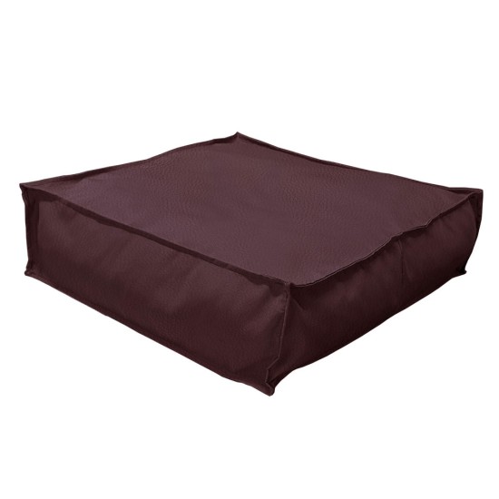 Πουφ Τετράγωνο| Αδιάβροχo | 65x65x20 | Καφέ Δερματίνη