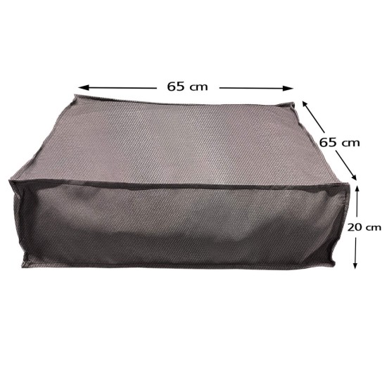 Πουφ Τετράγωνο| Αδιάβροχo | 65x65x20 | Γκρι Καραβόπανο