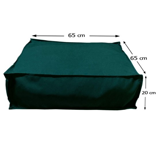 Πουφ Τετράγωνο| Αδιάβροχo | 65x65x20 | Πράσινο Καραβόπανο