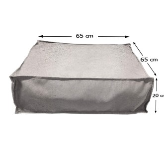 Pouf square | Waterproof | 65x65x20 | Silver Umbrella Fabric