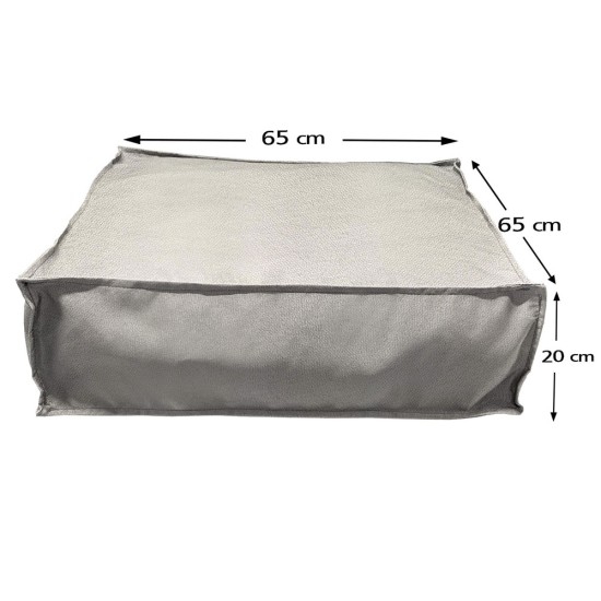 Pouf square | Waterproof | 65x65x20 | Ecru Umbrella Fabric