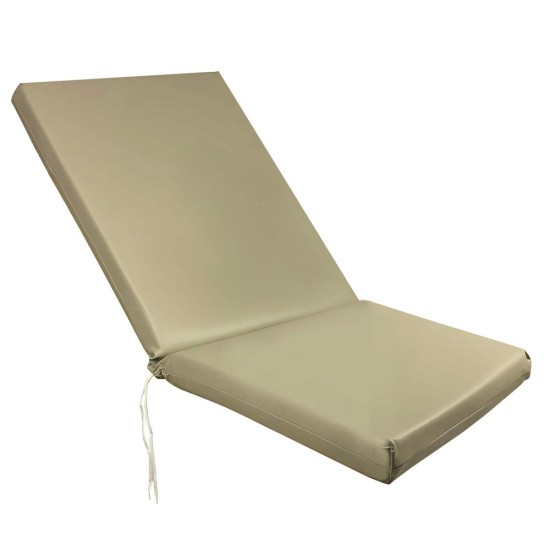 Στρώμα sezlong 124x60x6cm δερματίνη - γκρι ελεφαντί