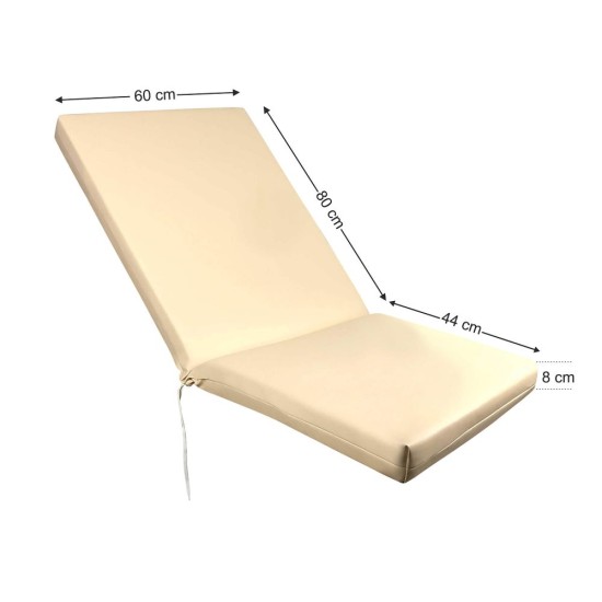 Στρώμα sezlong 124x60x8cm δερματίνη - ζαχαρί