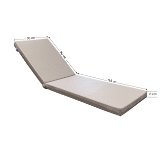 Στρώμα ξαπλώστρας 195x60x6cm δερματίνη καπιτονέ - γκρι ελεφαντί Στρώμα ξαπλώστρας 195x60x6cm δερματίνη καπιτονέ - γκρι ελεφαντί
