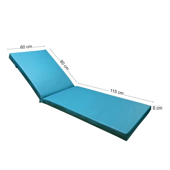 Sunbed mattress 195x60x6cm leatherette - petrol