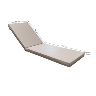 Στρώμα ξαπλώστρας 195x60x8cm δερματίνη καπιτονέ - γκρι ελεφαντί Στρώμα ξαπλώστρας 195x60x8cm δερματίνη καπιτονέ - γκρι ελεφαντί