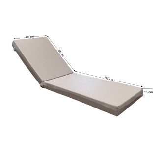 Στρώμα ξαπλώστρας 195x60x16cm δερματίνη καπιτονέ - γκρι ελεφαντί Στρώμα ξαπλώστρας 195x60x16cm δερματίνη καπιτονέ - γκρι ελεφαντί