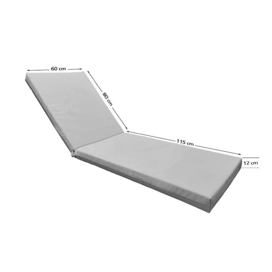 Στρώμα ξαπλώστρας 195x60x12cm Εκρού Διάτρητο πανί