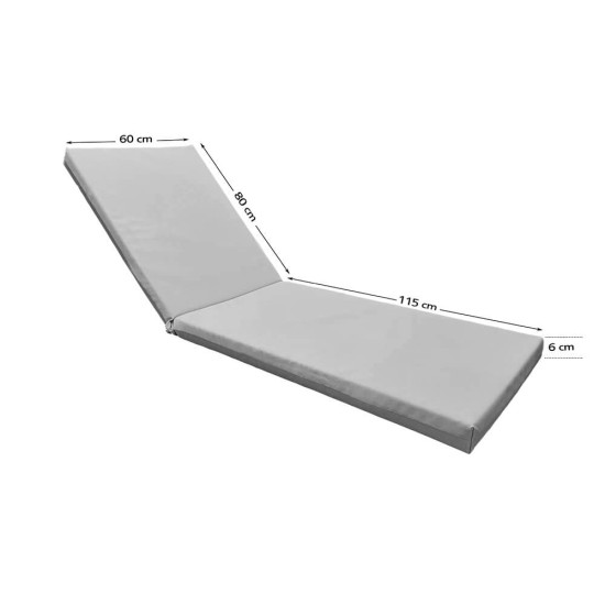 Στρώμα ξαπλώστρας 195x60x6cm Εκρού Διάτρητο πανί