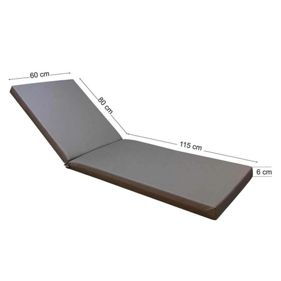 Στρώμα ξαπλώστρας 195x60x6cm γκρι ομπρελόπανο