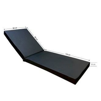 Στρώμα ξαπλώστρας 195x60x14cm μαύρο ομπρελόπανο Στρώμα ξαπλώστρας 195x60x14cm μαύρο ομπρελόπανο