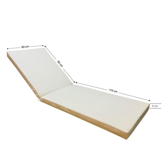 Στρώμα ξαπλώστρας 195x60x8cm εκρού ομπρελόπανο