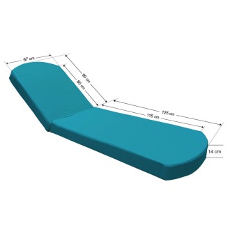 Στρώμα Ξαπλώστρας 215x67x14cm 70028 Δερματίνη πετρόλ