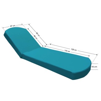 Στρώμα Ξαπλώστρας 215x67x16cm 70029 Δερματίνη πετρόλ