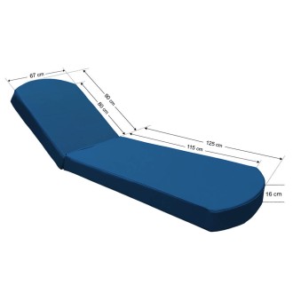 Στρώμα Ξαπλώστρας 215x67x16cm 70035 Δερματίνη ραφ σκούρο