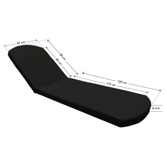 Στρώμα Ξαπλώστρας 215x67x6cm 70060 Ομπρελόπανο μαύρο