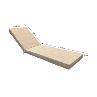 Sunbed Mattress 195x60x6cm 70118 Premium Leatherette Brera Beige / Brown