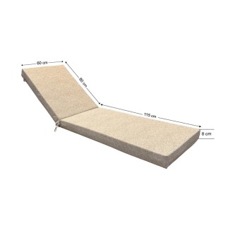 Sunbed Mattress 195x60x8cm 70119 Premium Leatherette Brera Beige / Brown