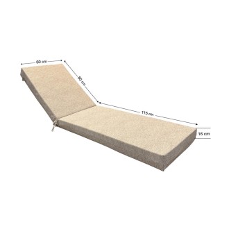 Sunbed Mattress 195x60x16cm 70123 Premium Leatherette Brera Beige / Brown