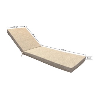 Sunbed Mattress 195x60x6cm 70130 Premium Leatherette Osaka Grey Squares