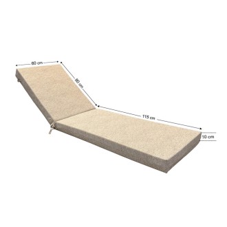 Sunbed Mattress 195x60x10cm 70132 Premium Leatherette Osaka Grey Squares