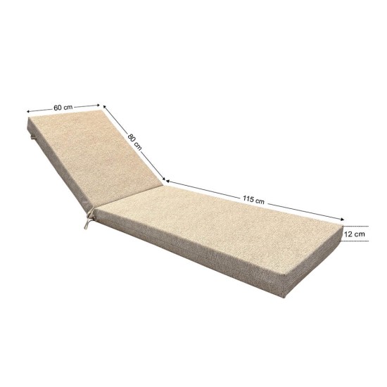 Στρώμα Ξαπλώστρας 195x60x12cm 70133 Premium Δερματίνη Osaka Τετραγωνάκια Γκρι