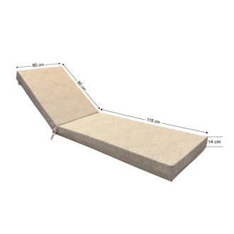 Sunbed Mattress 195x60x14cm 70134 Premium Leatherette Osaka Grey Squares