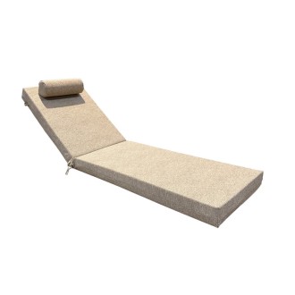 Sunbed Mattress 195x60x14cm 70134 Premium Leatherette Osaka Grey Squares