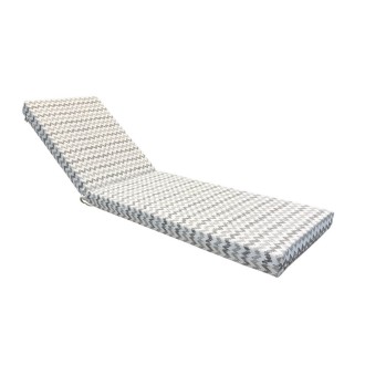 Sunbed Mattress 195x60x6cm 70136 Premium Leatherette Zig-Zag Grey / Black / Off White
