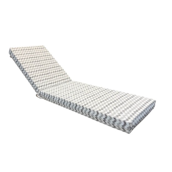 Στρώμα Ξαπλώστρας 195x60x14cm 70140 Premium Δερματίνη Ζιγκ-Ζαγκ Γκρι / Μαύρο / Off White