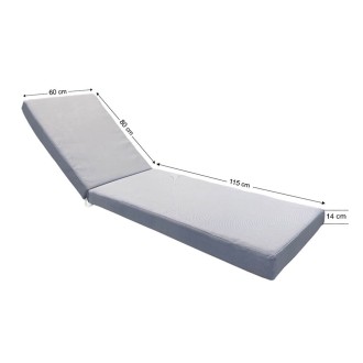 Sunbed Mattress 195x60x14cm 70146 Premium Leatherette Capri Light Olive
